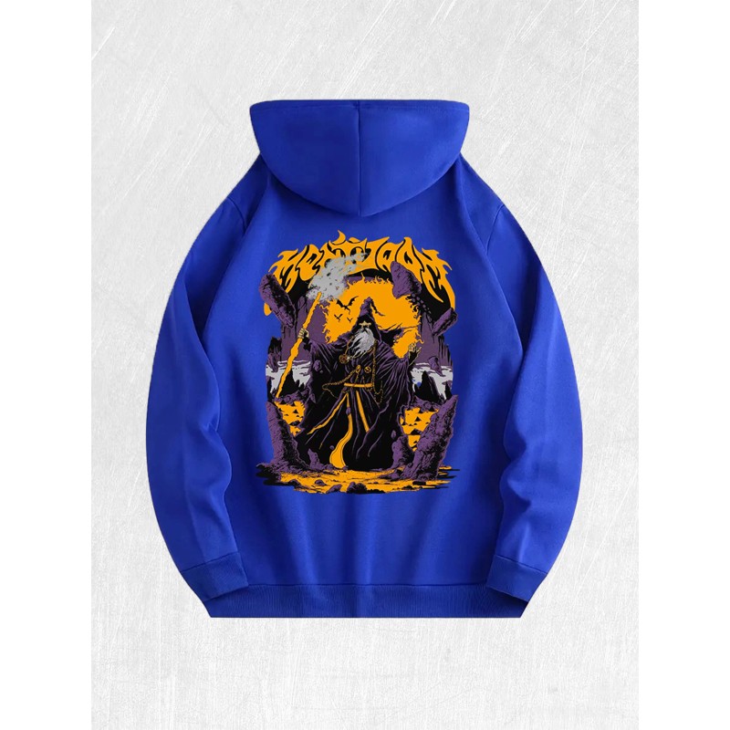 Wizard Graphic Hoodie 100% Cotton US Warehouse 7 ColorsColor: Light