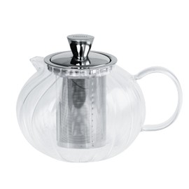 Cristel Gyokuro Collection Borosilicate Glass Teapot, 41 Ounces, With Stainless Steel Lid and Infuser