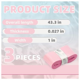 MBFISH Tennis Racket Grip Tape 3 Pack, Soft Racquet Overgrips for Tennis, Pickleball and Badminton with Vibration Dampening- Thickness 0.027in Anti-Slip and Absorbent Tennis Grip Tape Set （Pink 3P）