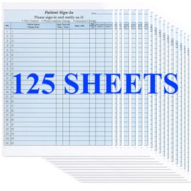 125 Patient Sign in Sheets, HIPAA Compliant, Peel Off Adhesive Labels Carbonless 3 Part Forms for Privacy in Doctor Medical Dental Office