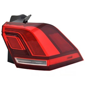For Volkswagen Tiguan 2018 19 20 21 22 2023 Tail Light Passenger Side | Outer | Red/Clear Lens | LED | On Body | PMMA Plastic Lens | PC/ABS Plastic Housing | Replacement For VW2805126 | 5NN945096A