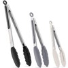 HOTEC Premium Stainless Steel Locking Kitchen Tongs with Silicon Tips,