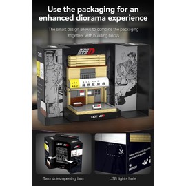 dOMOb Initial-D Fujiwara's Tofu Shop Japan Building Blocks Kit – Bricks Toys for 8+ Age Kids & Adults – Construction Toy with LED Lights – 414 Pieces or Blocks Set – for Boys, Hobbyist, Collector