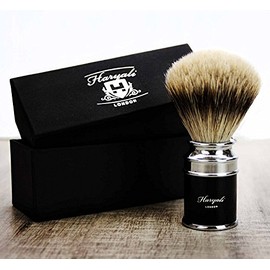 Stunning Black Handle & Silver Tip Badger Hair Shaving Brush Best. Luxury Shaving Brush – Perfect for Home or Travel – Must Be For Men Grooming Kit.