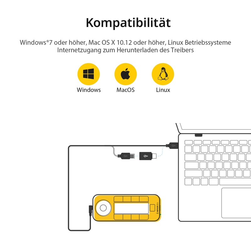 XENCELABS QuickKeys Remote Control with Display for Graphics Tablet, Drawing