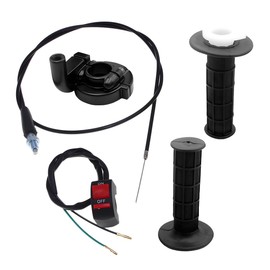 Yourkar Twist Throttle Accelerator Handle Grips, Throttle Cable Kit for 50cc 90cc 110cc 125cc, Twist Throttle Accelerator Handle Grips and Cable Set, Motorcycle Accessories