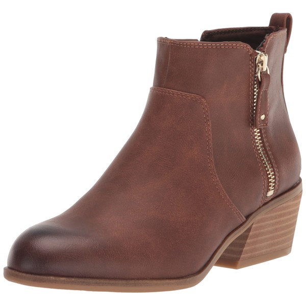 Dr. Scholl's Shoes Women's Lawless Ankle Booties Boot, Copper Brown Synthetic, 8
