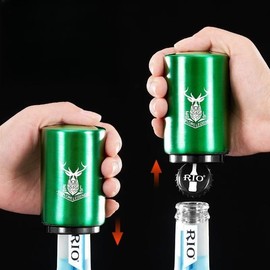 Magnetic Push Down Bottle Opener, 1 Count Portable Stainless Steel Bottle Cap Remover, Bar Utensils for Home, Bars, Travel Accessories - Specification: 1PC, Color: Multicolor