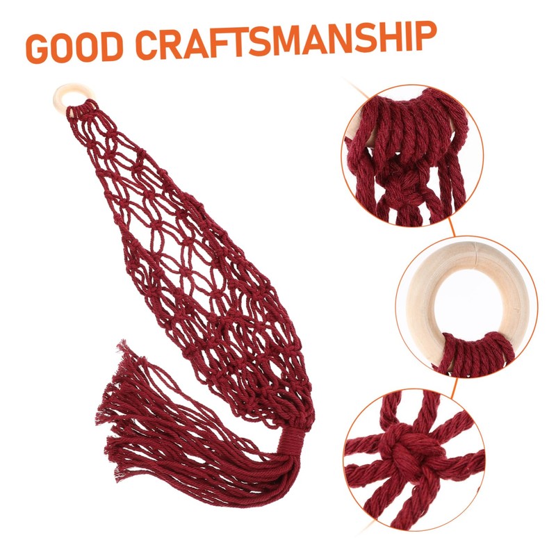 SHOWERORO Cotton Rope Basket Hanging Produce Basket Macrame Fruit Vegetable