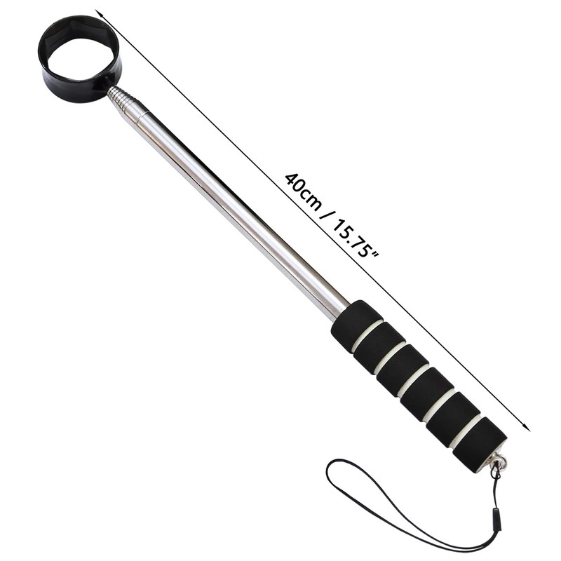 Auto-plaza 9 Feet Aluminum Alloy Golf Ball Retriever Telescopic Black