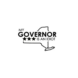 My Governor is an Idiot New York MKR Decal Vinyl Sticker |Cars Trucks Vans Walls Laptop|Black|5.5 x 3.5 in|MKR1934