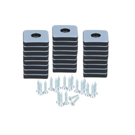 GLEITGUT 24 x Teflon gliders for screwing square, 25 x 25 mm, PTFE furniture gliders, 5 mm thick