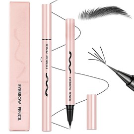 Microblading Eyebrow Pen - Black Eyebrow Pencil Waterproof - Liquid Eye Brow Pencil - Micro Tip Eye Brow Pen - Magic Black Eyebrow Tint Long Lasting for Natural Hair-Like Brows
