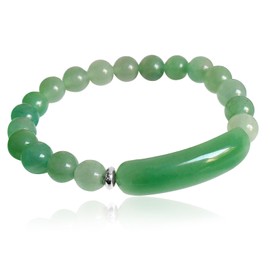 8MM Healing Stone Bracelets, Natural Stone Purification Bracelet, Green Aventurine Gemstone Charm Stretch Bracelet, Bridge Bracelet Gemstone Round Beads Yoga Bracelet (Green Aventurine)