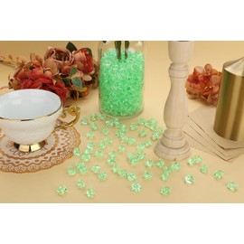 AWARDSEN Pack of 500 Green Acrylic Decorative Diamonds, Gemstones for Wedding, Crafts Decoration, Glitter Stones, Decorative Stones, Party, Vase Funding, Muggle Stones, Colourful