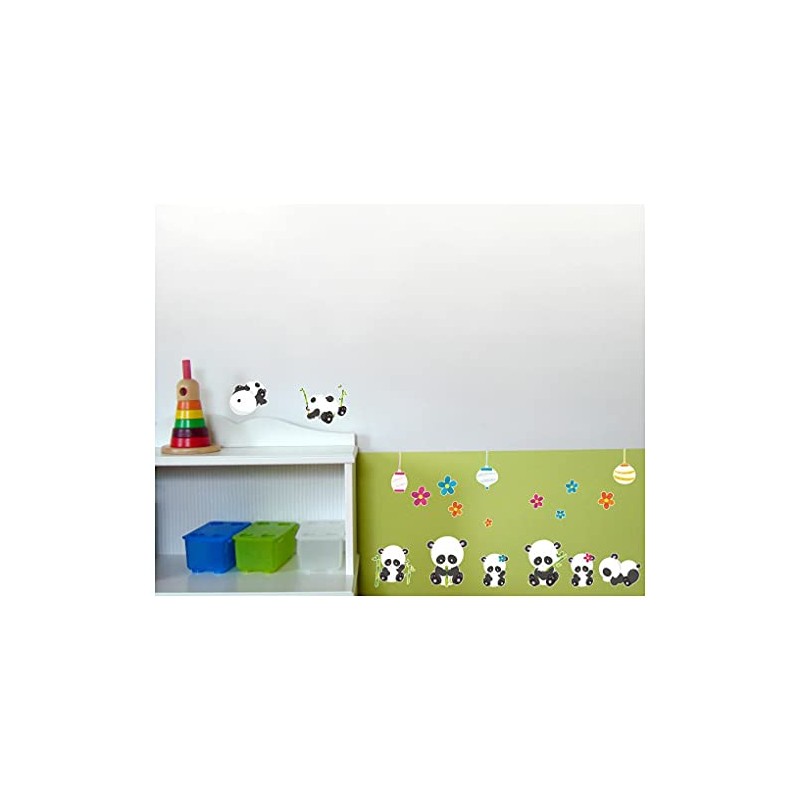 19 Piece Cute Pandas Panda Wall Tattoo Set for Child's