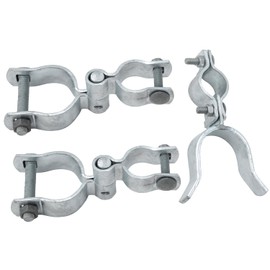 VIVIDA 1-3/8" x 2-3/8" Chain Link Gate Hinge Latch Kit, Include Female & Male Gate Hinges, 1-3/8" x 2-3/8" Fence Fork Latch, Chain Link Fence Hardware, Galvanized Steel