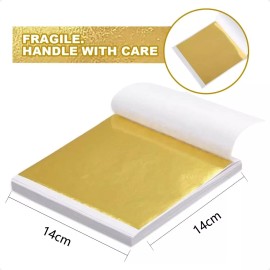 200 Hojas De Oro Imitacion Metálica Con Separación 14x14cm