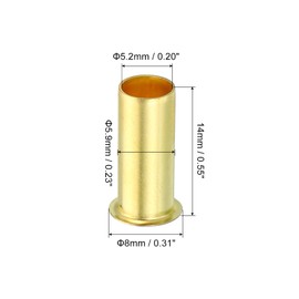 PATIKIL 8mm Tube OD Brass Compression Sleeves Ferrules, 20 Pack Brass Ferrule Fitting and Hose Insert Support Assortment Kit for Air Water Gas Pipe