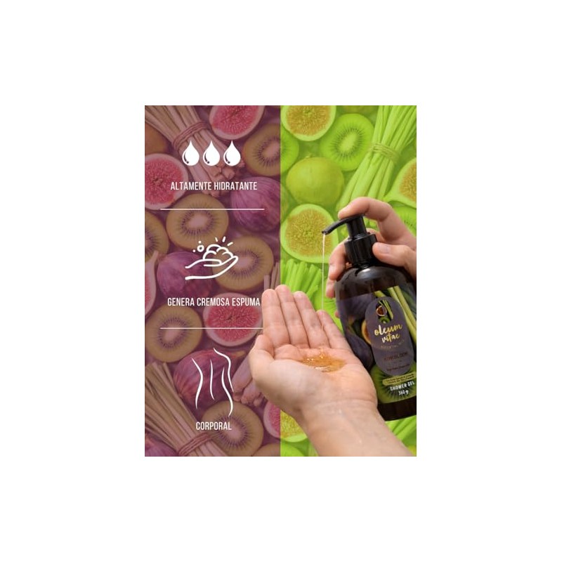 Jabón Líquido Oleum Vitae Kiwi Bloom Shower Gel, 360 G