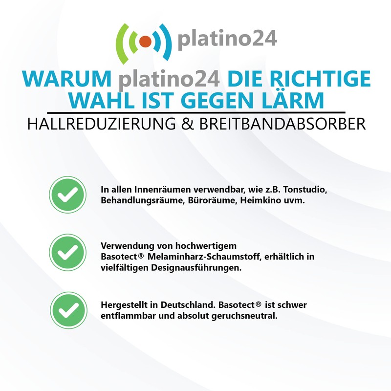 platino24 3D Sound Absorber Set, Hexagons Made From Basotect G+,