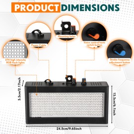 Retisee 2 Piezas Luz Estroboscópica de 270 LED para Halloween Luces de Fiesta con Activación Manual y Automática por Sonido Mini Luces Intermitentes para Discotecas Bodas