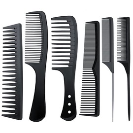 SanMuHome 6 Piezas Juego de Peines de Peluquería, Peine Especial para Peluquería,Juego de Peines para Estilistas Profesionales,Peine de Plástico para Terminar, Peine para Teñir el Cabello