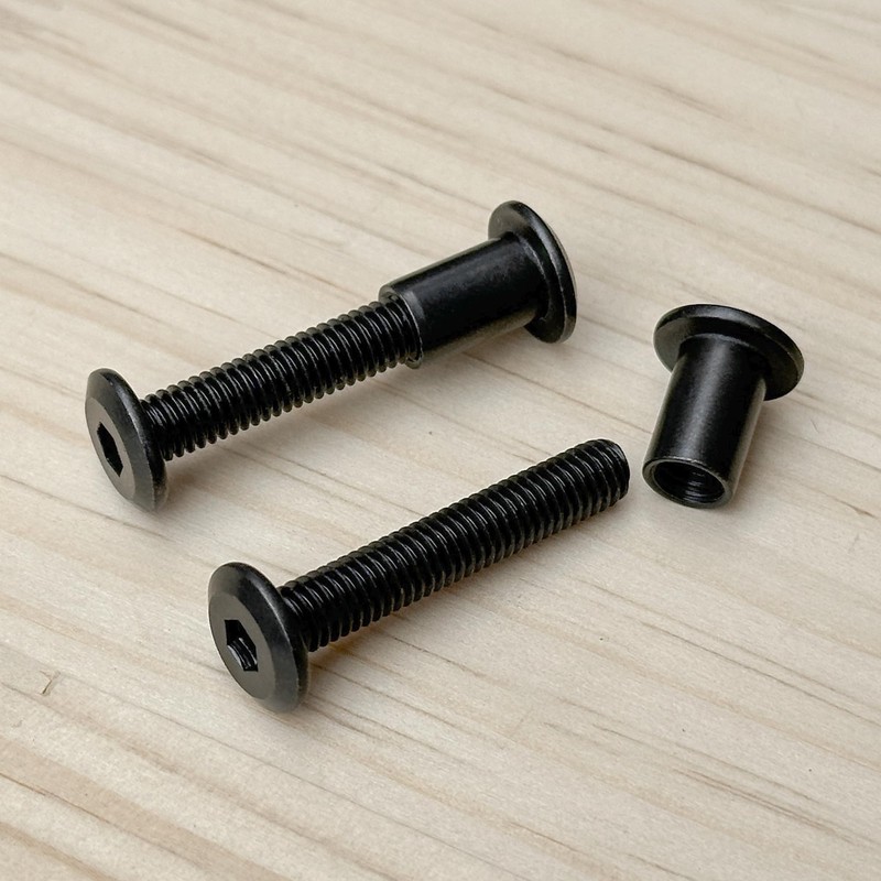 16 Sets Black Hex Socket Nut & Bolt,Furniture Connection Bolts
