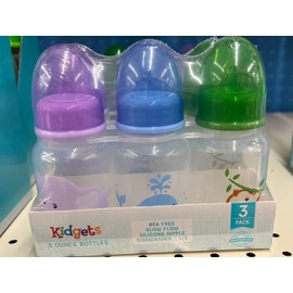 Kidgets NEW Kidgets 5 oz Animal Bottles with Silicone Nipple, Medium Flow, BPA (3 Pack)
