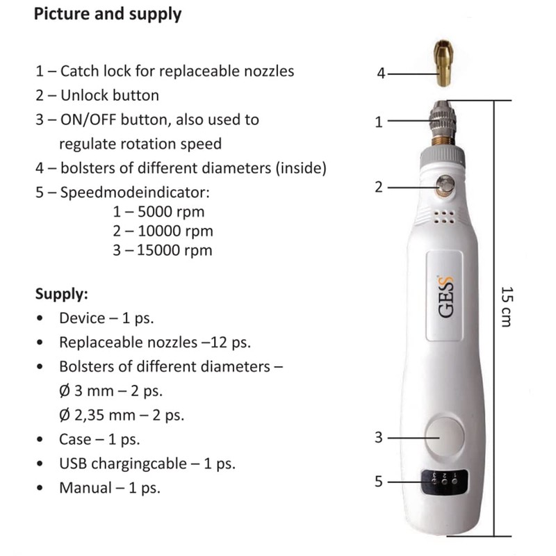 GESS Electric Nail Drill Kit, Portable Electric Nail File Set,