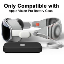 ATUAT Compatible with Apple Vision Pro Battery Case Cover, Protective Soft Silicone Skin Accessories with Keychain Lanyard for Apple Vision Pro Battery Case, Black
