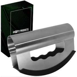 Mezzaluna Salad Chopper. Double Blade Stainless Steel Salad Cutter, Double Blade Chopping Knife. Chopper for Salad and Vegetable (Black)