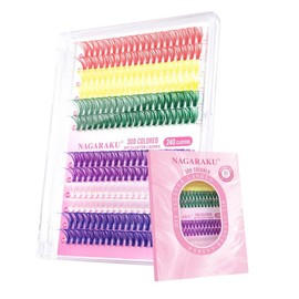 NAGARAKU Partial False Eyelashes, Dense Long Eyelashes, 3D Feel Up, Thickness 0.02 inches (0.07 mm), D Curl, Length 0.5 - 0.6 inches (14 - 16 mm), MIX, 30D Volume Style, Lightweight, Long Keep,