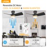 OPONL 30" Black low profile Ceiling Fan with Light, with