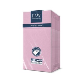 PAW - Airlaid Napkins - Fabric-Like (1/8 Pocket) I Pack of 25 I Ideal for Wedding, Christening, Communion, Birthday I High-Quality Table Decoration Fabric Napkins - Plain Pink I Monol Colour Light