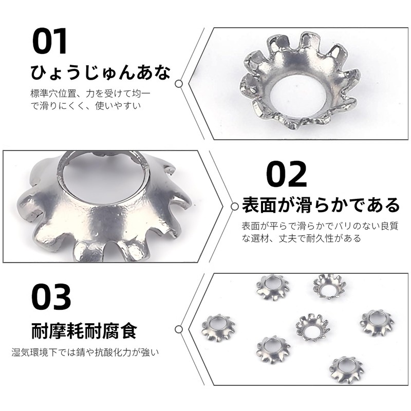 REYLNXR Cone Seriflock Washer, 304 Stainless Steel, Shedding Prevention, Electrostatic