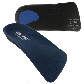 gr8ful® Orthotic Insoles for Plantar Fasciitis / Achilles Tendonitis | 1 pair | 3/4 length | Arch Support for Over Pronation & Flat Feet - Reduce Heel, Knee & Back Pain | Men Women Kids Running M