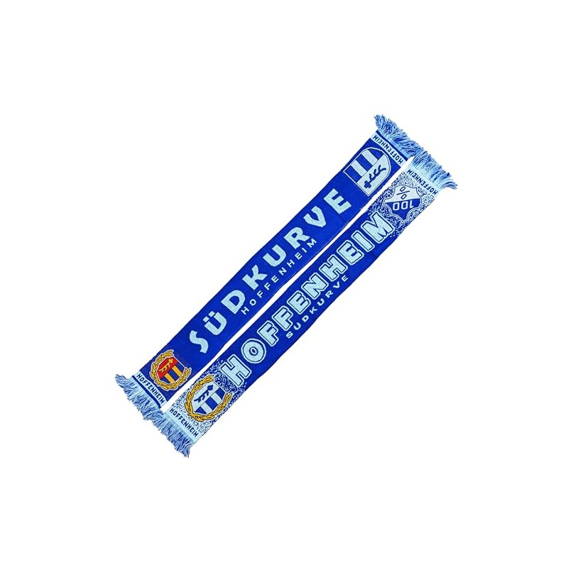 Generisch Hoffenheim Scarf – South Curve – Knitted Scarf, Blue,