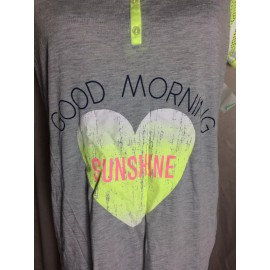 Joe Boxer Womens Night Gown Size Small S Gray Sleep Shirt Good Morning Sunshine