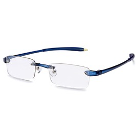 Visualites 1 Navy 2.25 Power Lightweight Rimless Reading Glasses For Men and Women