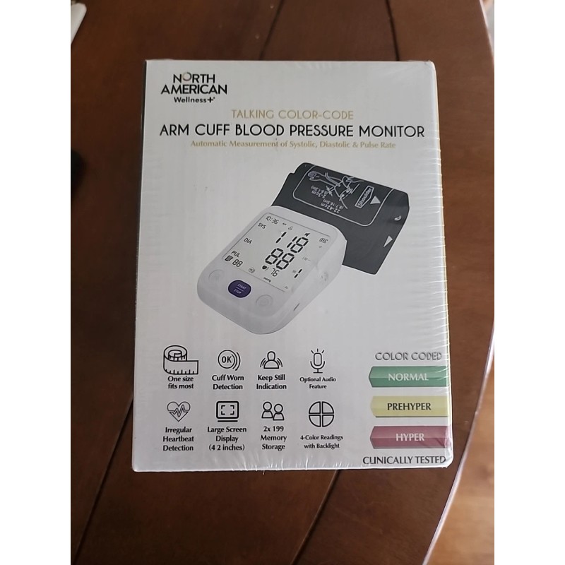 North American Wellness Talking Color Coded Cuff Blood Pressure Monitor