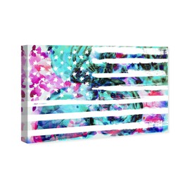 The Oliver Gal Artist Co. American and Patriotic Wall Art Canvas Prints 'My America' Home Décor, 45" x 30", Blue, Pink