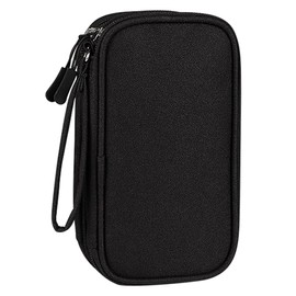 HCFGS Travel Cable Organiser Bag Portable Electronics Accessories Organizer 3 Layers Pouch Water-Resistant Carry Case All-in-One Gadget Storage Bag (Black)