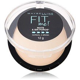 Maybelline Base de Maquillaje en Polvo Fit Me, 220 Nat Beige, 12 gr, matifica y controla brillo por 16h, minimiza la apariencia de poros, iguala el tono y la textura de la piel