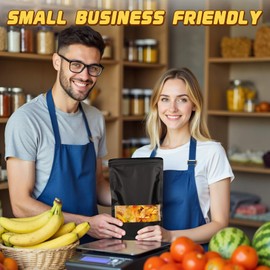 Jetmore - 50pack - Smell - Proof - Bag, Zip Lock Stand Up Pouches, Resealable Kraft Bags with Window, Small Sealable Bags for Spice, Herb, Snack, Candy, Trail Mix, Wax Melt Packaging, Mylar Bags 3.5