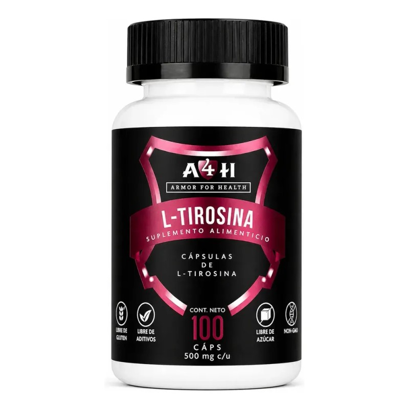 Tirosina A4h 100 Cápsulas De 500 Mg L-tyrosine Sabor Sin