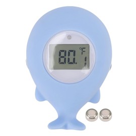 Aramox Termómetro para Bañera de bebé, Termómetro de Agua para Bañera de bebé en Forma de Ballena, Alarma Silenciosa, Termómetro de Temperatura de Juguete Flotante para Baño de