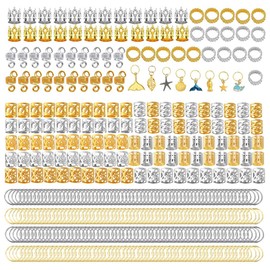 Niaciswe Adjustable Metal Braids Jewellery 292 Pieces Clips Hair Rings for Braids Set Hair Rings for Braids Gold Silver Dreadlocks Hair Accessories Dreadlocks Jewellery Braids Jewellery with Storage