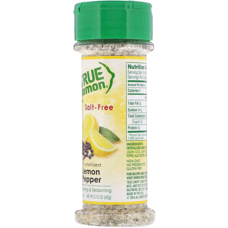 True Lemon Pepper Seasoning (2 pack) Natural Ingredients, No Salt,