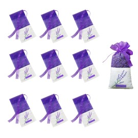 10 Pcs Lavender Bags Empty Muslin Sachets,Lavender Bags for Clothes,Drawstring Fresheners for Wardrobes Closets Drawers Potpourri and Storage for Filling with Dried Lavender or Scented Herbs